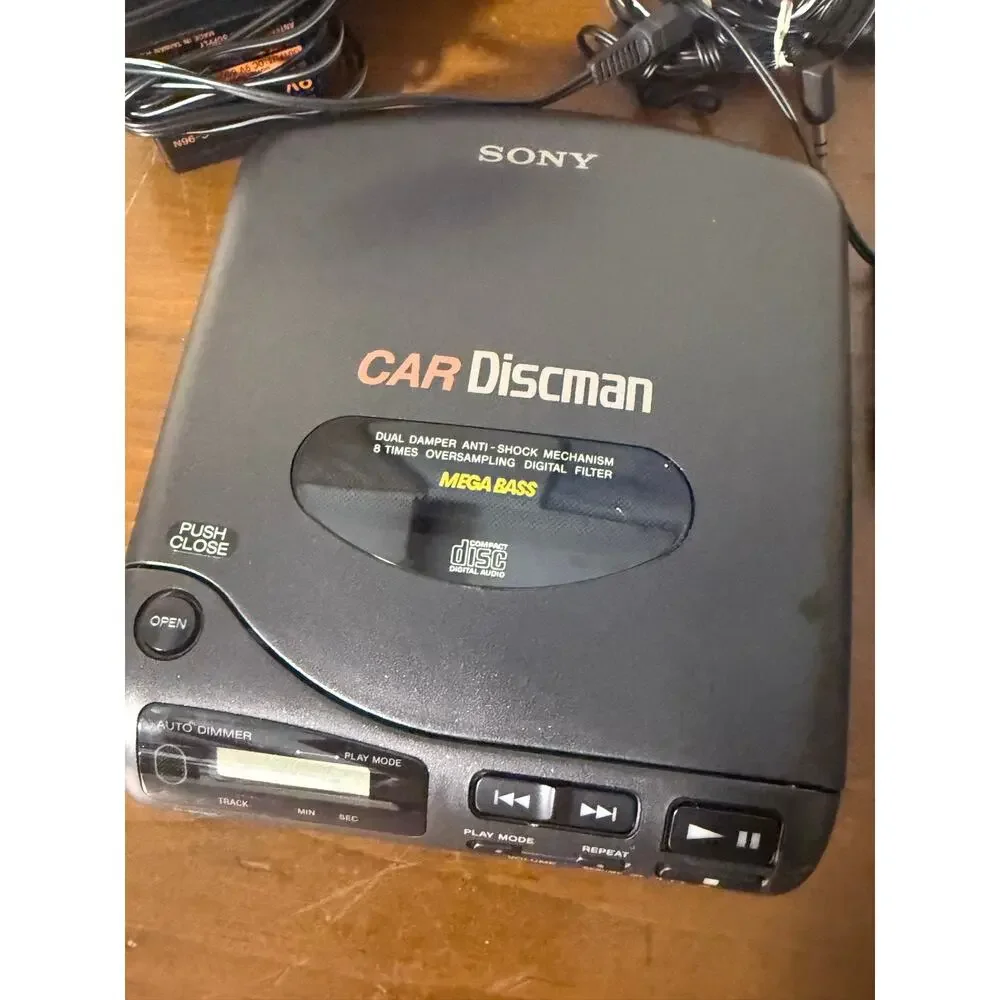 Vintage Sony D-802K Car Discman Portable CD Player w 2 Speakers - SO
